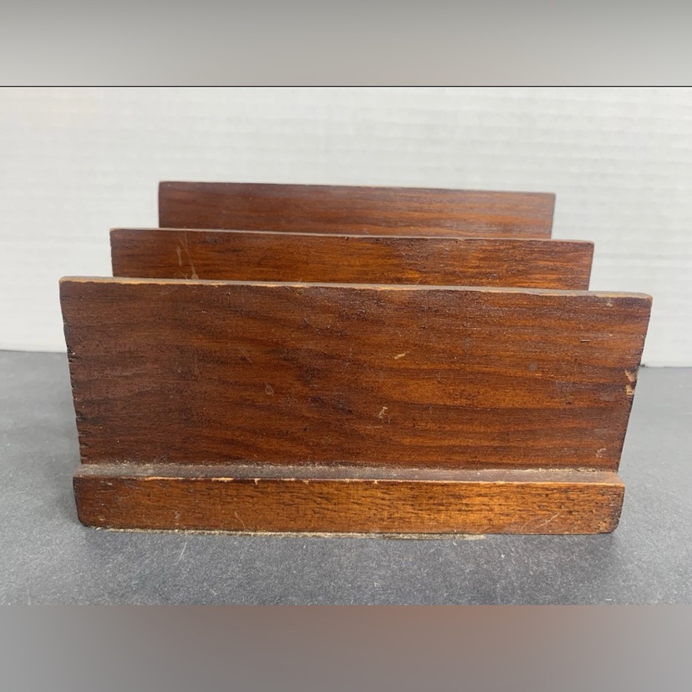 vintage wooden mail holder/organzier from 1939